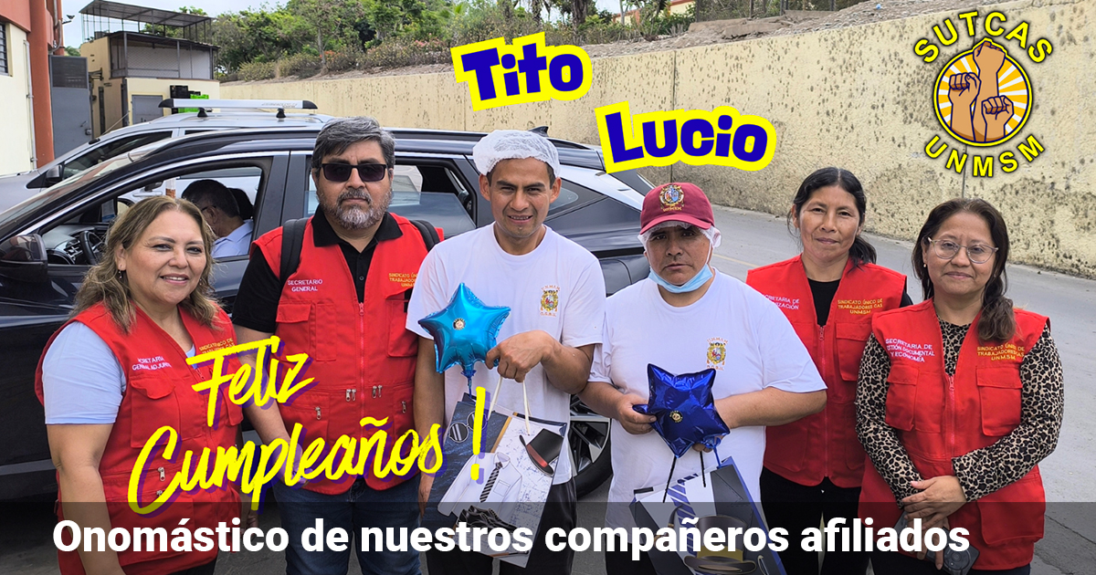 JD SUTCAS entregando obsequios de Cumpleaños a compañeros afiliados...